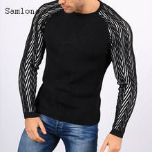 2021 Spring Autumn Round Neck Sweater Patchwork Top Pullovers masculinas pull homme ropa Casual Knitted Sweater Mens Clothing 2024 - buy cheap