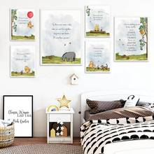 Classic Winnie The Pooh Quotes Poster & Prints Cartoon Animals Wall Art Canvas Painting Picture Birthday Gift Baby Nursery Decor 2024 - buy cheap