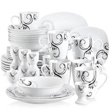 VEWEET ZOEY 40-Piece Porcelain Tableware Set Decal Pattern Dinnerware Sets with Dinner Plate,Dessert Plate,Bowl,Mug,Egg Cup 2024 - buy cheap