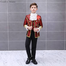 Halloween Prince Victorian Costume Blazer Dress Suits Kid Boys Wedding Lace Coat Carnival Outfit For Child Jacket+Pants+Tie 2024 - buy cheap