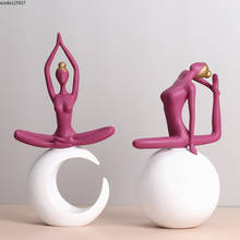 European Resin Yoga Statuette Abstract Figure Sculpture Crafts Bedroom Desktop Yoga Girl Decoration Living Room Home Decor Gift 2024 - buy cheap