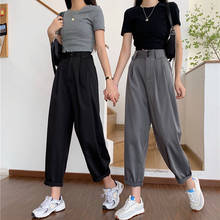 Wide Leg Pants Women High Waist Casual Pants 2021 New Spring Summer Loose Gray Trousers Sweatpants Straight-Leg Pants Female 2024 - buy cheap