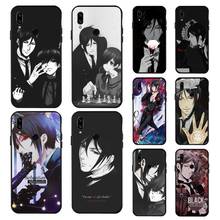 Capa de celular preta de mordomo para xiaomi, capinha de celular anime para xiaomi redmi note 8 9 pro 7 8t 9a 9s k20 2024 - compre barato