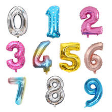 32 дюйма, 7 цветов, фольгированные шары с цифрами, декорации на свадьбу, вечеринку, товары для вечеринок 2024 - купить недорого