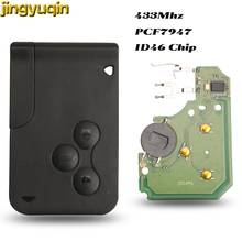 Jingyuqin-Control remoto de llave de coche, dispositivo con Chip PCF7947 de 433Mhz ID46 para Renault Megane Scenic Grand Supersonic Wave, 3 botones, tarjeta inteligente Fob 2024 - compra barato