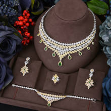 GODKI 4PCS Luxury WATERDROP Big Statement Jewelry set For Women Wedding Cubic Zircon CZ African Dubai Bridal Jewelry 2024 - buy cheap