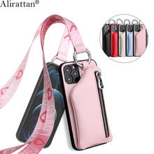 Alirattan New Halter Phone Cover Case For Women 2021 Designer PU Leather Wallet Case Flip Screen Protective Shell Coin Purse 2024 - buy cheap