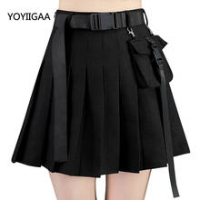 Summer High Waist Mini Skirts Fashion A-Line Women Pleated Belt Wrap Skirt with Pocket Sweet Girls Dance Skirt New Ladies Skirts 2024 - buy cheap