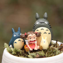 Мой сосед Тоторо фигурка игрушка японская студия Ghibli Аниме Тоторо смола фигурки модель игрушки для сада украшения 4 шт./лот 2024 - купить недорого