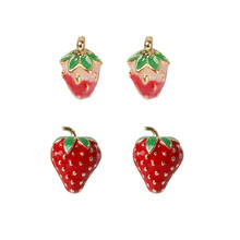 Simple Cute Red Fruit Stud Earrings For Women S925 Needle Girl Good Gift Strawberry Earring Fashion Jewelry 2024 - buy cheap