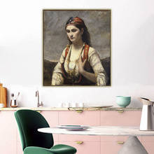 Citon jean baptiste camille corot young a jovem mulher de albano canvas lona arte pintura a óleo cartaz imagem da parede decoração de casa 2024 - compre barato