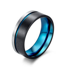 Мужское кольцо из титановой стали с гальваническим покрытием, цвет синий, черный, новое модное мужское ювелирное изделие 2024 - купить недорого
