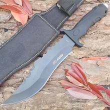 Outdoor Tactical Camping Hunting Survival Pocket Fixed Blade Knife 440 Stainless Steel Straight Knives Plastic Handle Sheath 2024 - buy cheap