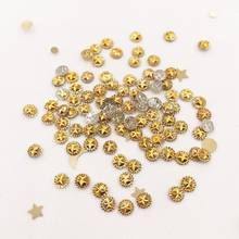 Diamantes de imitación dorados y brillantes, 4mm, Estrella redonda, para álbum de recortes, apliques de boda, adornos de manicura, SF880, 500 Uds. 2024 - compra barato