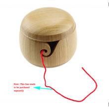 Yarn bowl with lid round wooden bamboo yarn storage bowl with lid solid wood handmade wool knitting tool 2024 - buy cheap