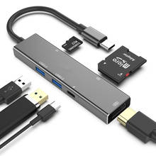 USB 3.1 Hub To HDMI-compatible Adapter 4K Thunderbolt 3 with TF SD Reader Slot PD for MacBook Pro/Air 2018/2019 Huawei Mate 30 2024 - buy cheap