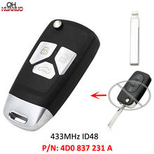 Upgraded Folding Remote Key 3 Button 433MHz with ID48 Chip for Audi A3 A4 1999-2002 4D0 837 231 A 2024 - buy cheap