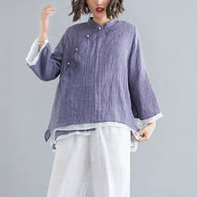 Traditional Chinese Clothing Women Tai Chi Chiffon Tang Suit Top Costume Female Linen Kung Fu Shirt Long Sleeve Blouse Qipao Top 2024 - buy cheap
