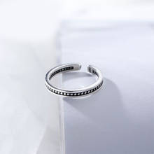 Bijoux Fashion Real Silver Color  Round Rings for Women Boho Adjustable Antique Rings Anillos joyas de plata 2024 - buy cheap