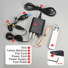 Kit de máquina de tatuaje profesional, fuente de alimentación de tatuaje, pluma rotativa con agujas para kit permanente, máquina completa de tatuaje 2024 - compra barato