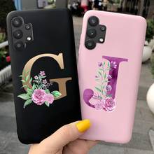 С милыми буквами «цветочный узор для корпуса Samsung Galaxy A32 Coque Samsung A32 5G A 32 SM-A325F A326B Конфета TPU Мягкий силиконовый чехол 2024 - купить недорого