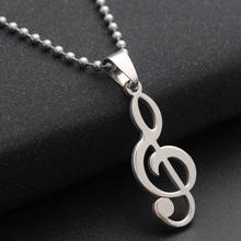 New stainless steel Clef Music Note Symbol pendant chain Necklace Logo Musical Emblem Talisman Charm Notation Sign jewelry gift 2024 - buy cheap