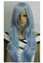 shun New Light Blue Long Wavy Cosplay women Wig USPS FastShipping to USA j1818 2024 - buy cheap