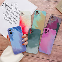 Funda de lujo de silicona pintada a acuarela para Apple iPhone 11 12 ProMax Mini 8 7 plus X XR SE 2020 XS Max, cubierta cuadrada a prueba de golpes 2024 - compra barato