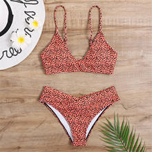 Telotuny maiôs femininos 2021 sexy leopardo estampado bikini definir cintura baixa push up acolchoado verão banho beachwear bikini 2024 - compre barato