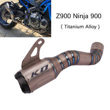 Tubo de escape para motocicleta de kawasaki z900, tubo de liga de titânio, sem db killer, deslizamento original 2024 - compre barato