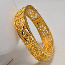 Dubai Gold Color  Men Women Bracelet Vacuum Gold Color & Copper Wide Bangle for Women Hand Chain Jewelry Ethiopian/ArabNigeria 2024 - buy cheap