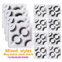 Wholesale 3d Mink Eyelashes 15/30/45/60 pairs Fluffy Wispy Fake Lashes Natural Makeup False Eyelashes Extension Eyelash in Bulk 2024 - buy cheap