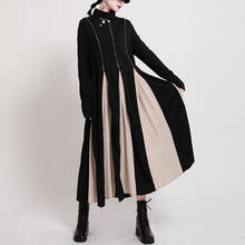 Johnature-vestido holgado de retazos que combina con todo para mujer, vestidos de cuello alto de Color para invierno, 2021 2024 - compra barato