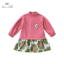 DB14855-vestido fruncido floral de dibujos animados para niña, vestido de fiesta de moda para niño, ropa infantil de lolita 2024 - compra barato