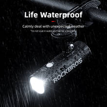 ROCKBROS-lámpara frontal para manillar de bicicleta, luz LED resistente al agua, accesorios para ciclismo de montaña, USB 2024 - compra barato