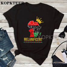 Camiseta mágica feminina preta, camiseta engraçada melanina de áfrica, roupas com estética grunge anos 90 2024 - compre barato