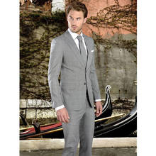 New Men Wedding Tuxdos Notch Lapel Slim Fit Groom Tuxedos Excellent Men Jacket Blazer Best Man Wear Two Piece Suit(Jacket+Pants) 2024 - buy cheap