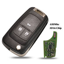 3 B Remote Flip Car Key Shell Case Fob PCF7937E 433MHz ID46 Transponder Chip For Chevrolet Cruze Sail Cavalier Malibu Key Cover 2024 - buy cheap