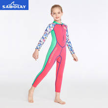 2MM Girl's Neoprene Full-body Swimming Suit Long-sleeved Keep Warm Anti-UV Scuba Snorkeling Diving Suit Kids Surfing WetSuits 2024 - buy cheap