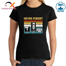 Causal good memory retro women T-shirt 70s 80s vintage clothing never forget VHS magnetic tape disc cassette disk Funny T shirts 2024 - buy cheap