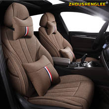 ZHOUSHENGLEE Custom FLAX car seat covers set For VW UP! Golf Polo Caravelle Multivan Sharan Passat Variant T-ROC T-Cross car sea 2024 - buy cheap