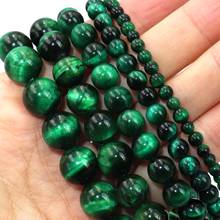 Natural Stone Green Tiger Eye Agates Round Beads 4 6 8 10 12 MM Pick Size For Jewelry Making DIY Bracelet Necklace Material 2024 - buy cheap