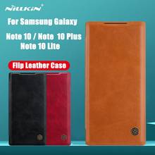 Capa galaxy note 10 plus lite para samsung, de couro, nillkin, qin, série, capa protetora, flip, com varejo pacote com embalagem 2024 - compre barato