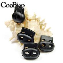 10pcs Plastic Bean Cord Lock Stopper Toggle Clip Black Sportswear Garment Bags Rope Parts Accessories 25mmx23mm 2024 - buy cheap