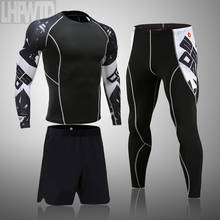 New 3 Pcs Set Men's Workout Sports Suit Gym Fitness Compression Clothes Running Jogging Sport Wear Exercise Rashguard Men 2024 - buy cheap