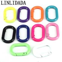 10Pcs Colorful Enamel Oval Spring Clasp, Easy open Spring Gate, Black/Yellow/Pink/White/Blue/Green/Brown Spring Gate, 21x31MM 2024 - buy cheap