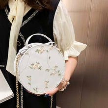 Women Lace Floral Round Handbag PU Crossbody Messenger Mini Clutch Ladies Bags Brand Shoulder Bag Purse Sac bolso mujer #YJ 2024 - buy cheap