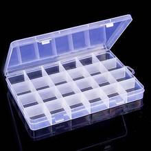 Useful 24 Compartments Clear Plastic Storage Box Bin Jewelry Earring Case Container 2024 - buy cheap