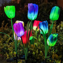 Luz Solar LED para exteriores, lámpara de flor de tulipán, paisaje, patio, césped, impermeable, plafón de jardín, luces solares 2024 - compra barato