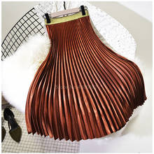 Vestido de Flamenco español para mujer, disfraz de ala grande para escenario, falda Maxi plisada de cintura alta brillante, novedad de Verano de 2020 2024 - compra barato